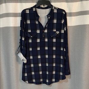 Monnuro Plaid 1X Women’s Blouse - so soft